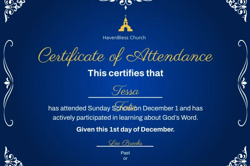 Free Printable Sunday School Attendance Certificates