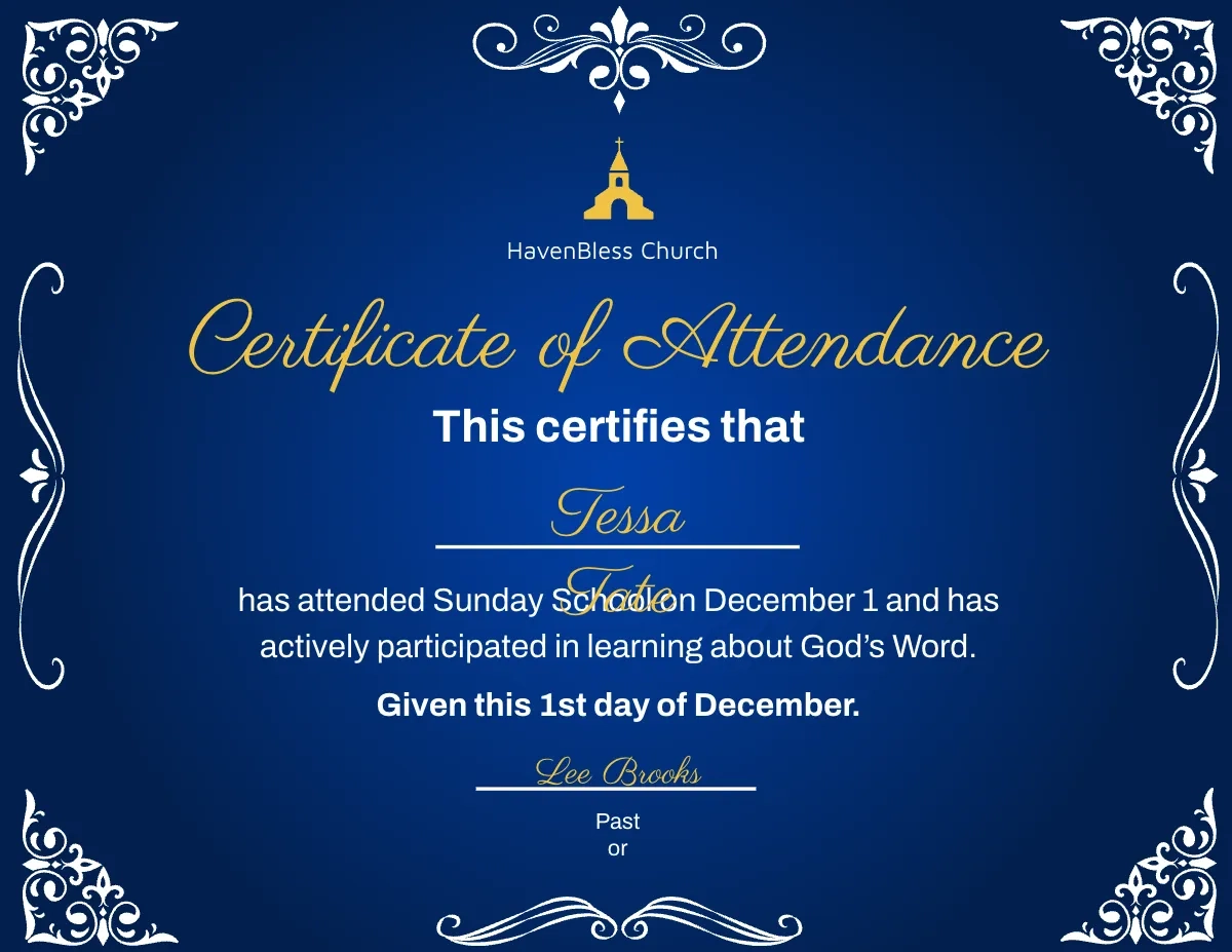 Free Sunday School Certificate Template To Edit Online