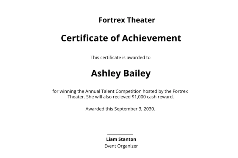 Free Printable Talent Show Certificates