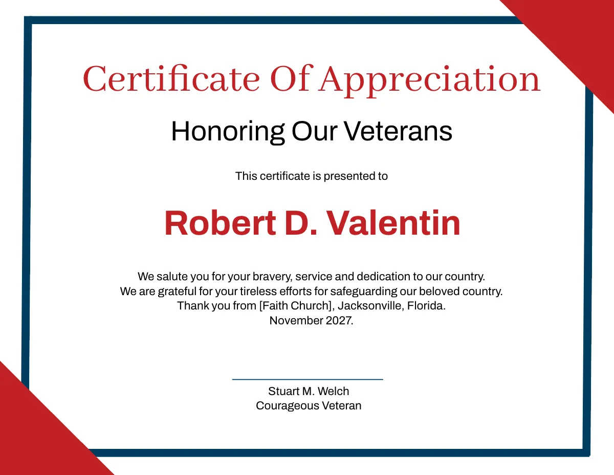 Free Veterans Day Appreciation Certificate Template To Edit Online Free Veterans Day Appreciation Certificate Template To Edit Online