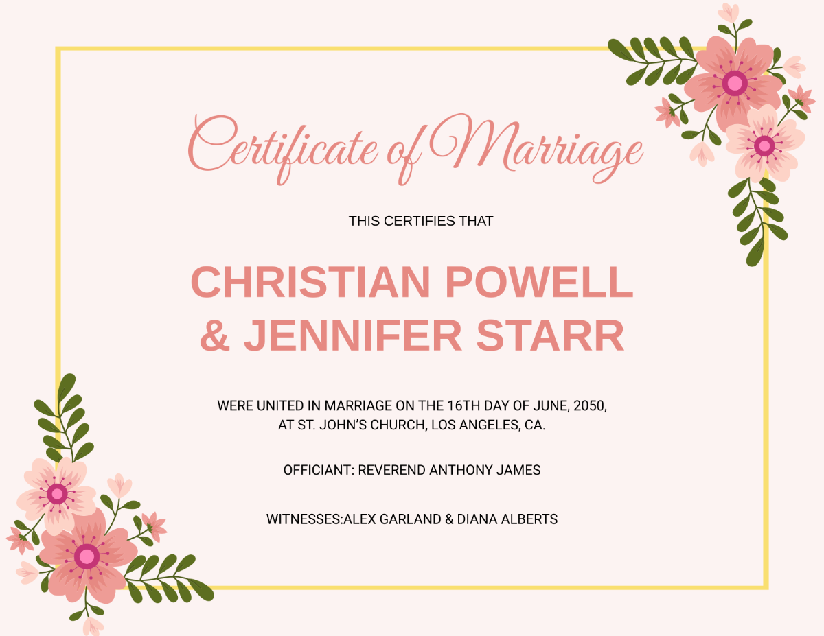 Printable Virtual Marriage Certificate Printable Virtual Marriage Certificate
