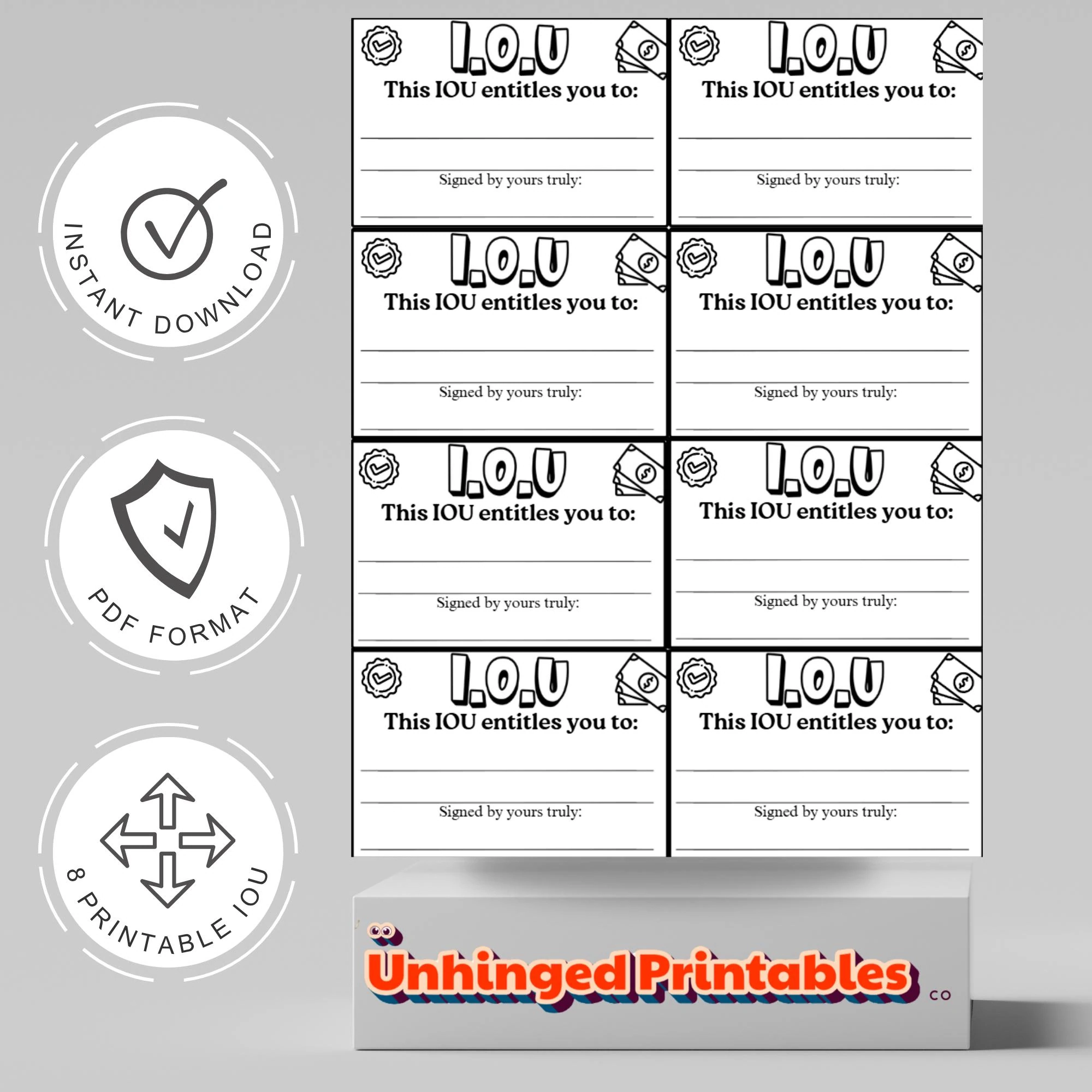 Printable Iou Certificates Printable Iou Certificates