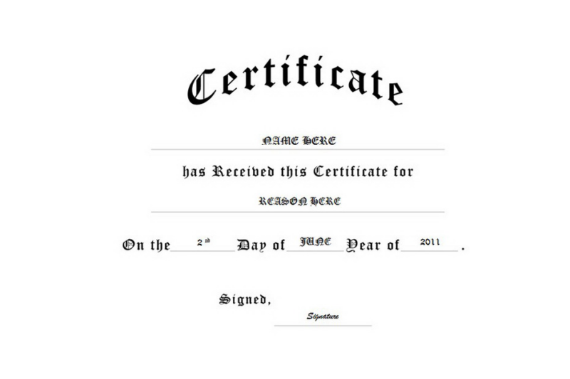 Generic Certificates Printable