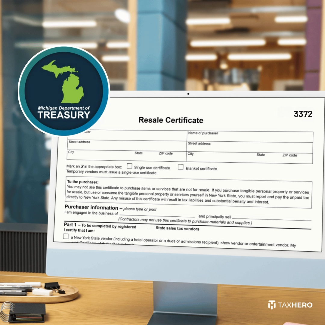 Get A Michigan Resale Certificate Online TaxHero