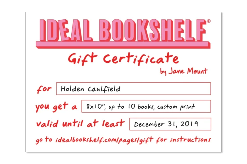 Printable Gift Certificate For Books