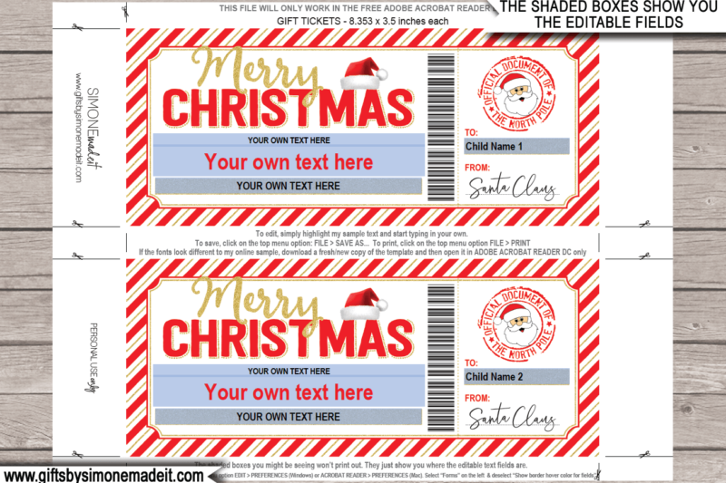 Printable Gift Certificate From Santa