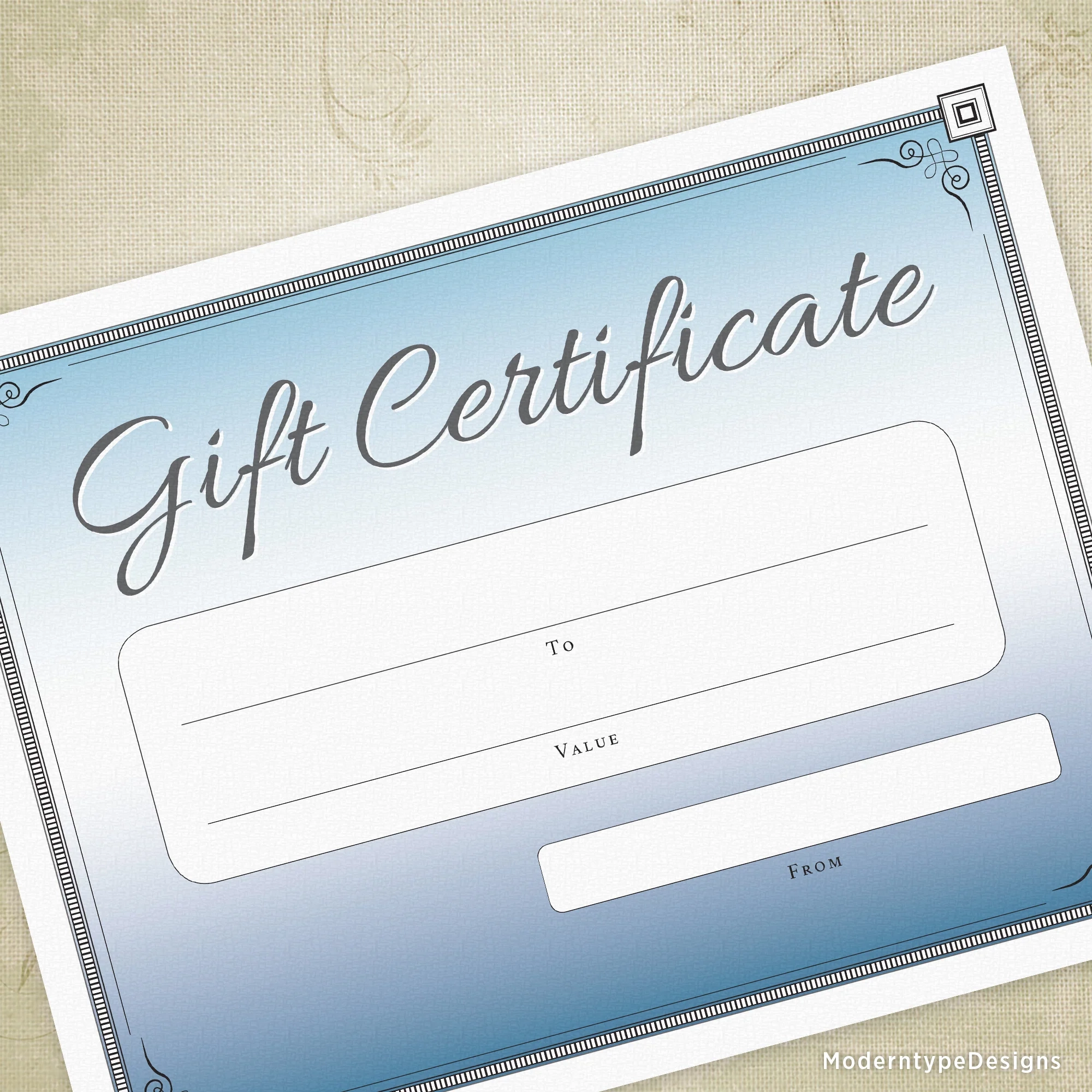 Gift Certificate Printable Gift Certificate Printable
