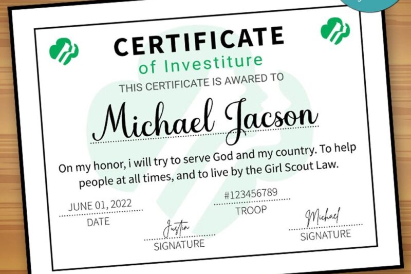 Free Printable Investiture Certificates