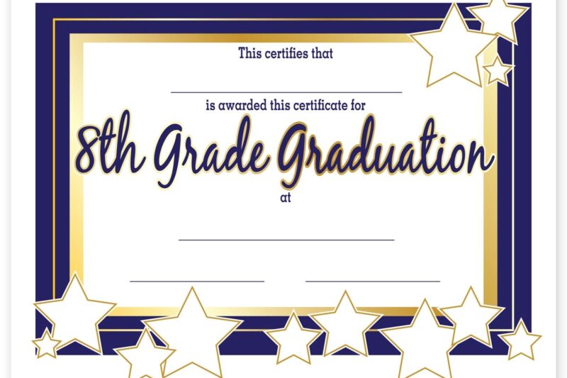 Free Printable 8th Grade Graduation Certificates