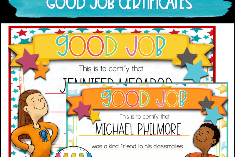 Free Printable Great Job Certificates