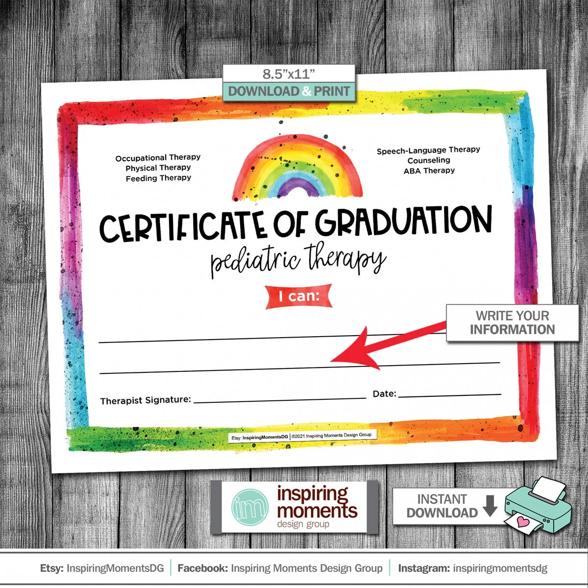 Speech Therapy Graduation Certificate Free Printable