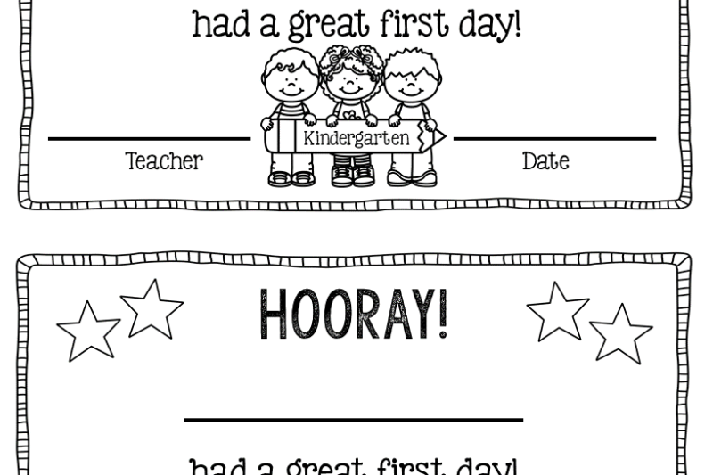 First Week Of School Certificate Printable