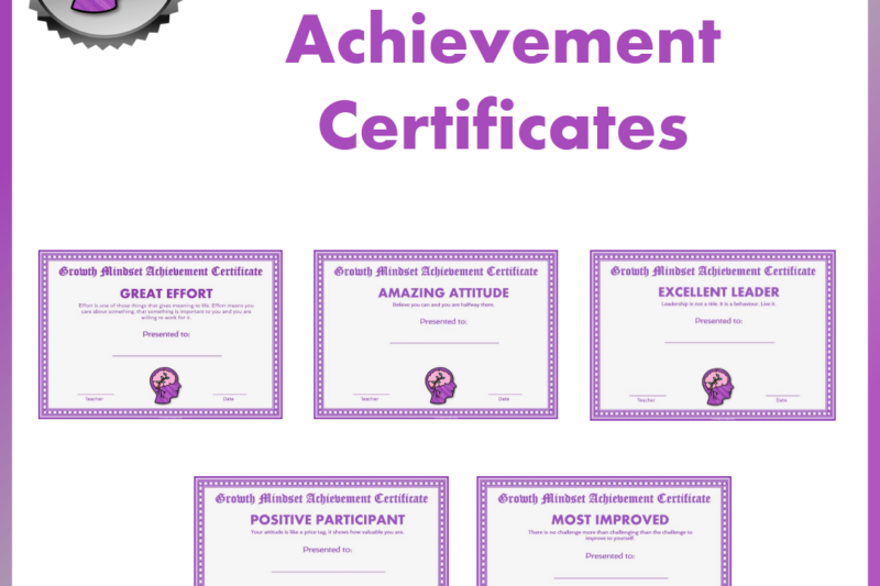 Free Printable Mindset Growth Certificate