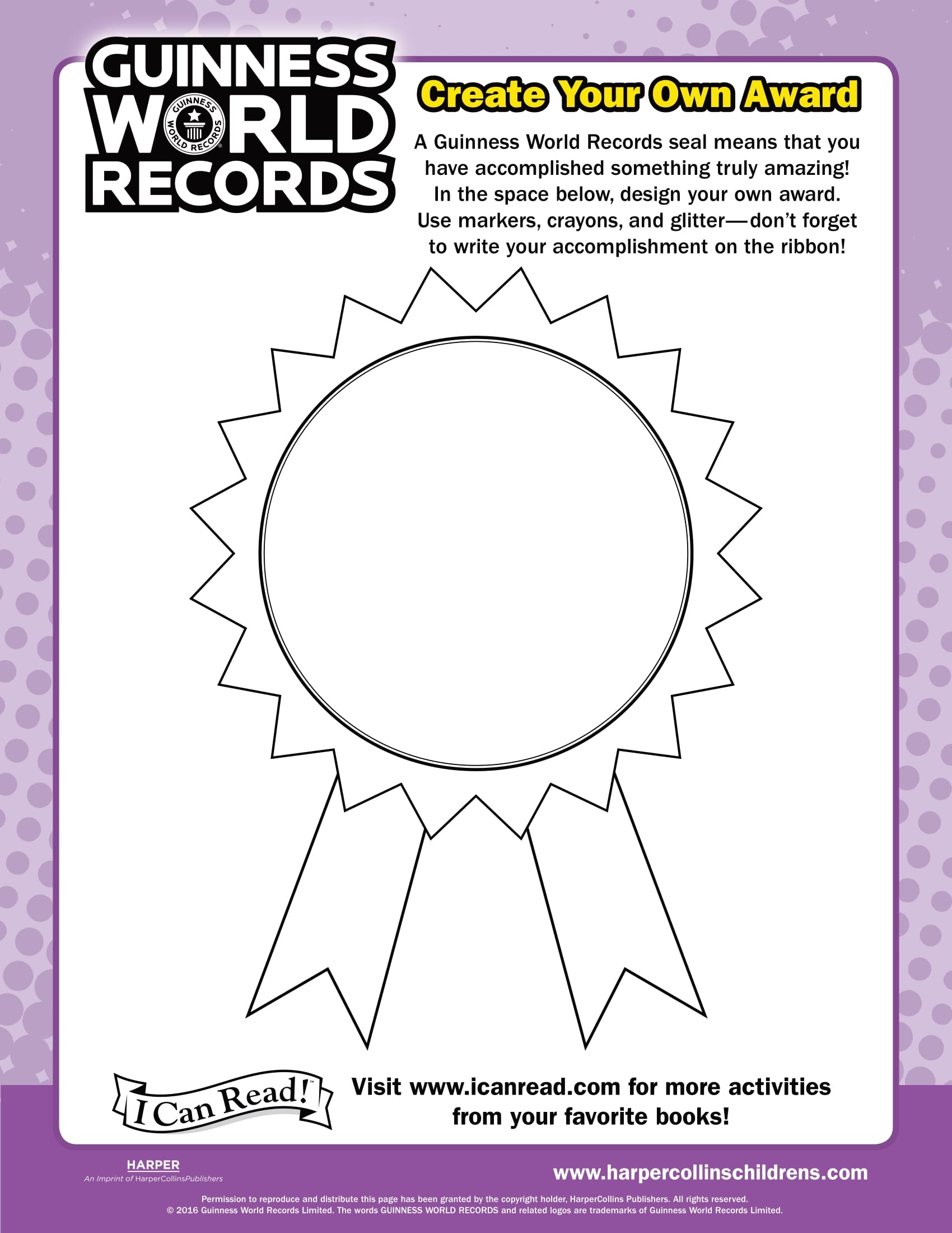 Printable Guinness World Record Certificate Printable Guinness World Record Certificate
