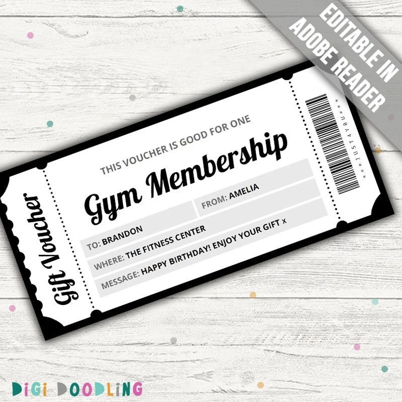 Printable Gift Certificates For Fitness
