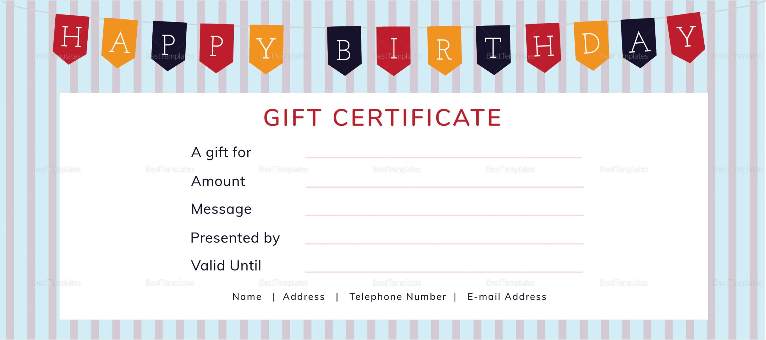 Free Printable Blank Birthday Gift Certificates