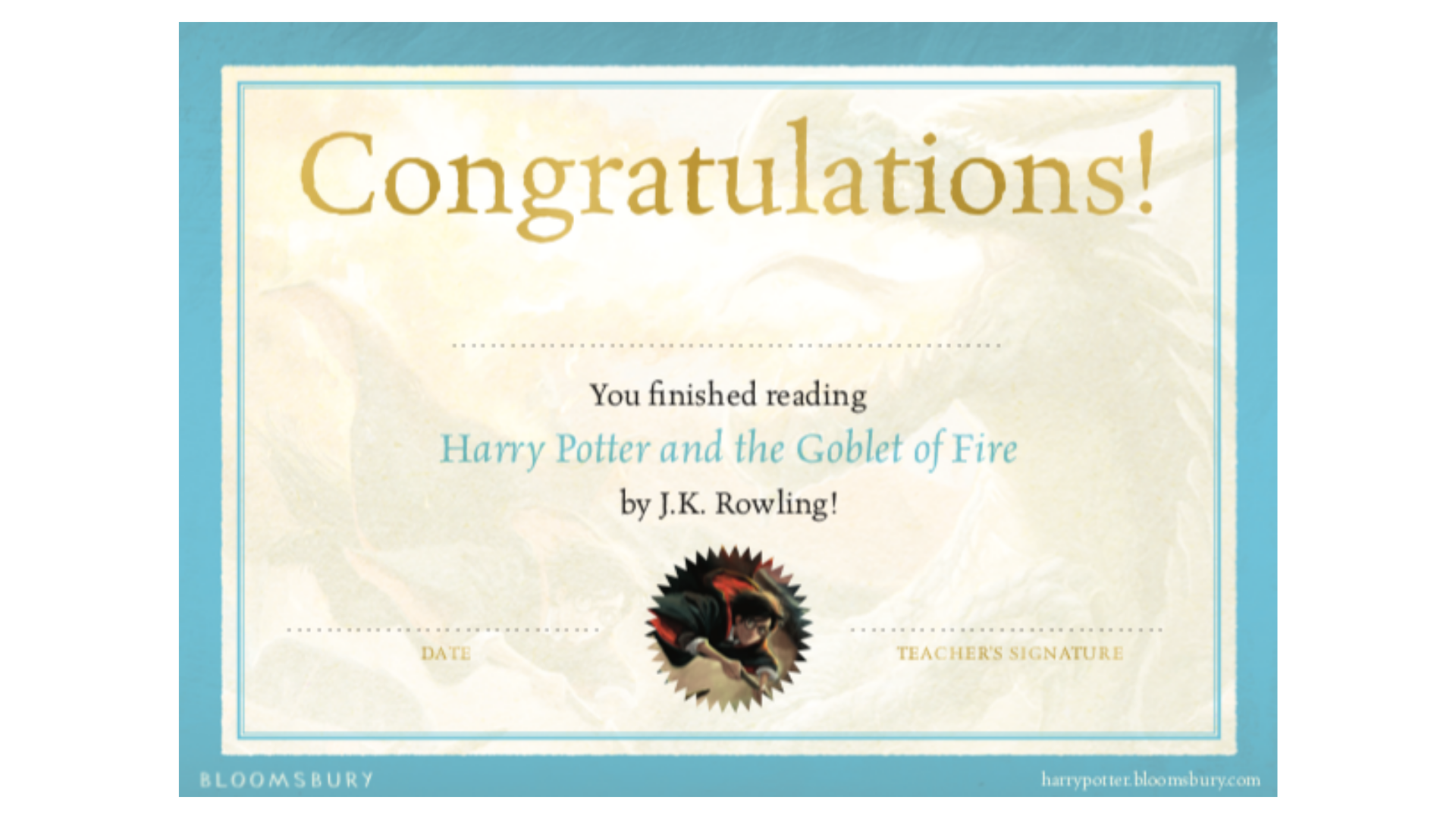 Harry Potter FREE Reading Reward Certificates Harry Potter FREE Reading Reward Certificates