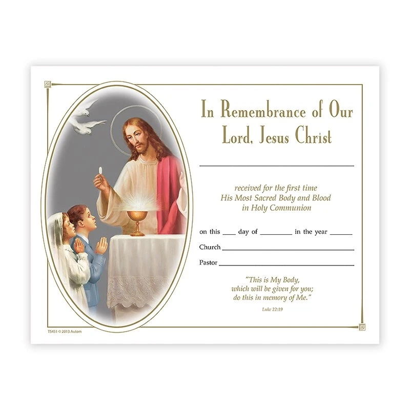 Heavenly Feast First Communion Certificate 100 pk Consumer Autom