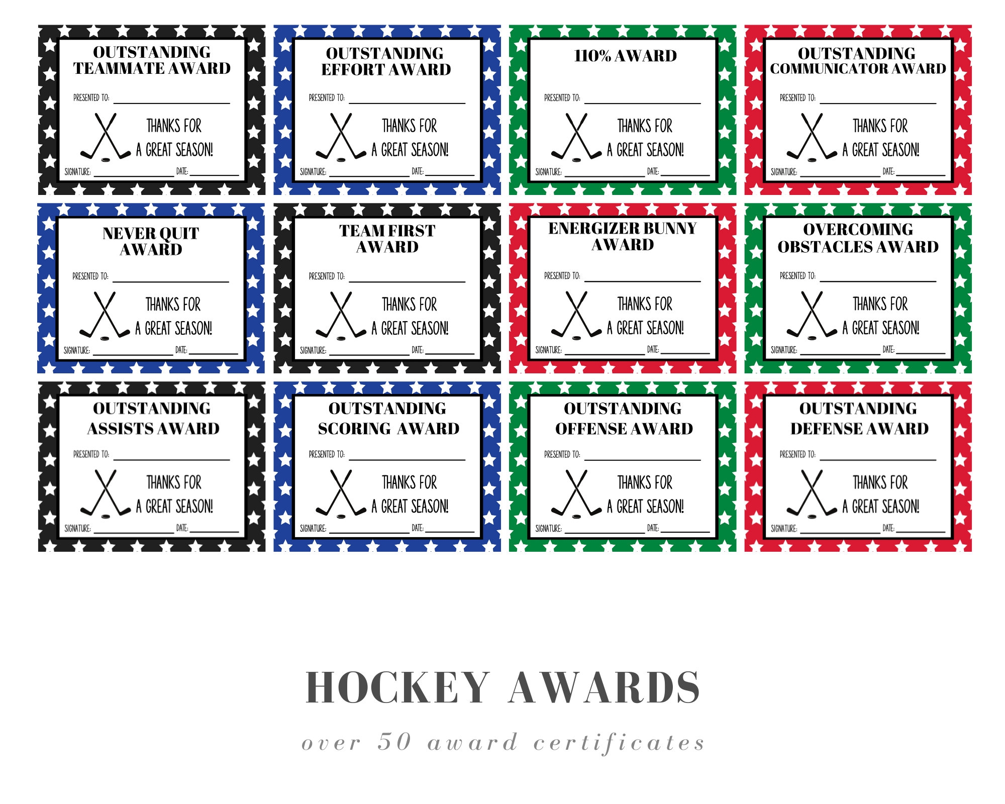 Ice Hockey Certificates Printable Ice Hockey Certificates Printable