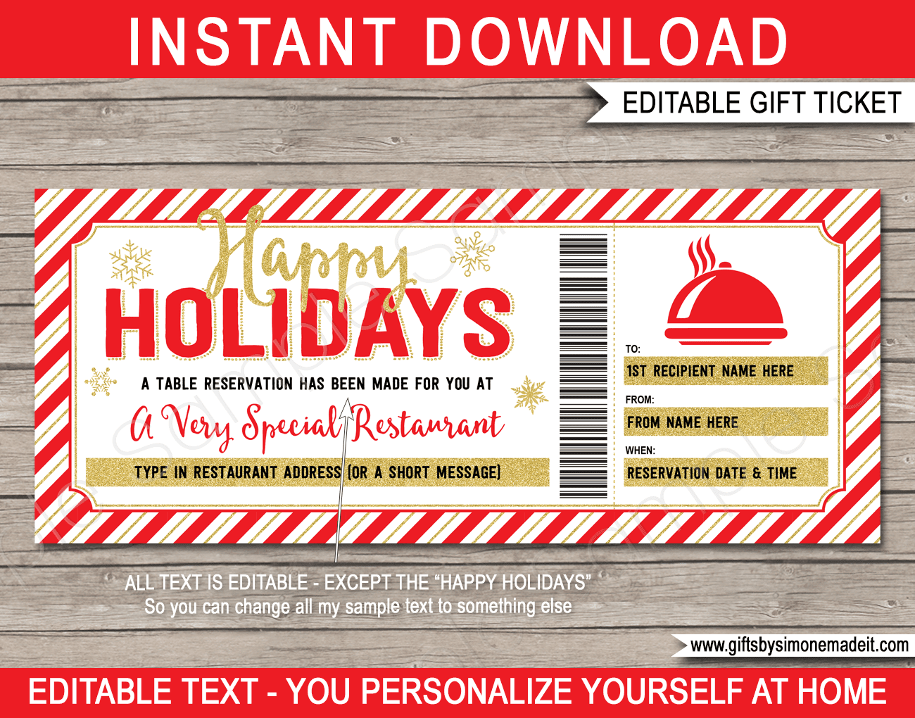 New Haven Restaurant Printable Gift Certificate