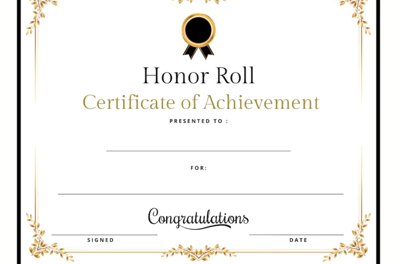 Free Printable Honor Roll Certificates