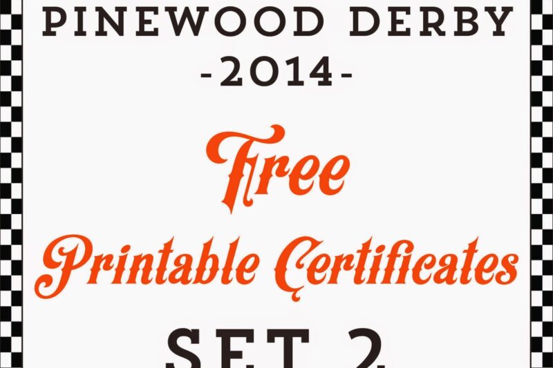 Pinewood Derby Free Printable Certificates