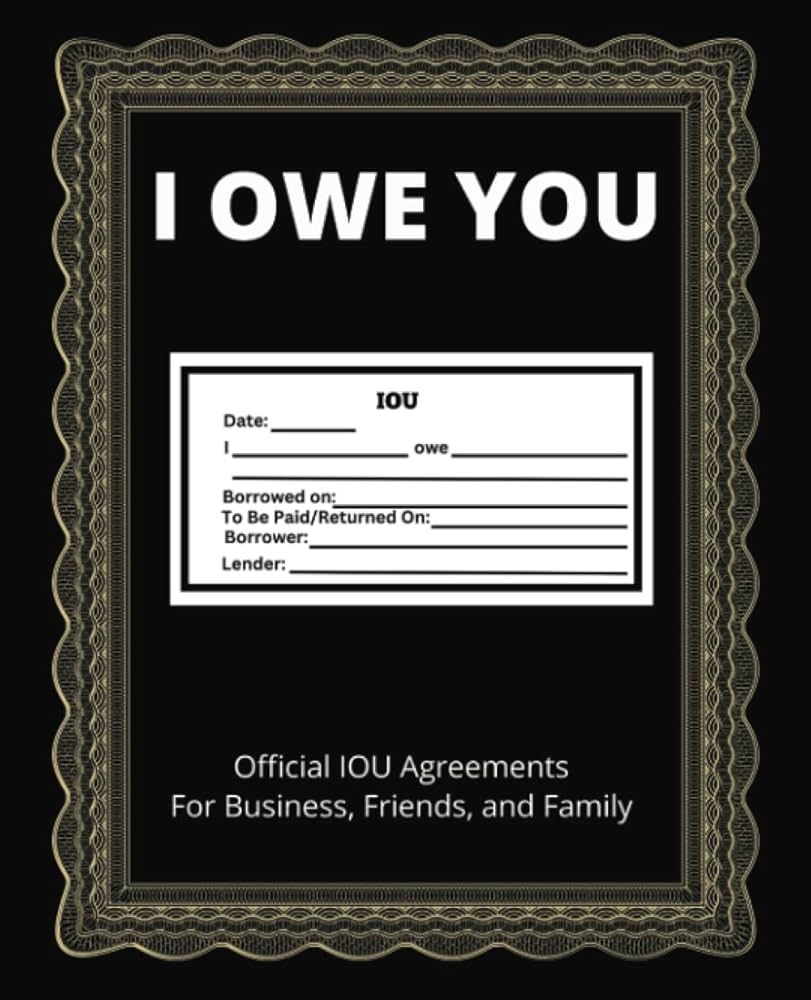 I Owe You IOU Coupon Book Certificates For Business Family And Friends Inc Cool Goods Amazon Books
