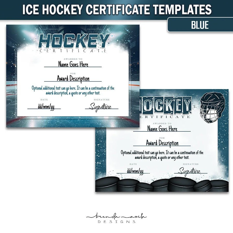 Ice Hockey Certificates Template Blue Google Slides High Quality Etsy Ice Hockey Certificates Template Blue Google Slides High Quality Etsy