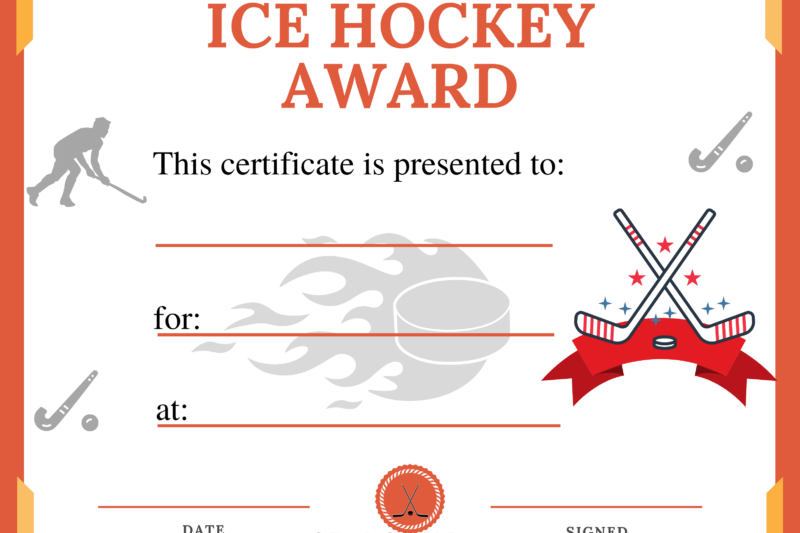 Free Printable Hockey Certificate Templates