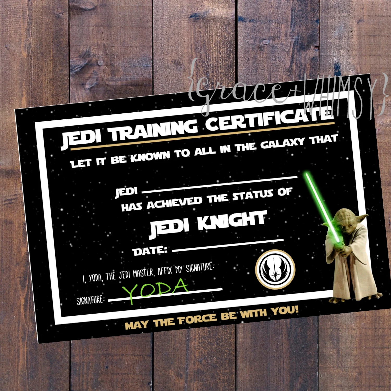 Jedi Training Certificate For Star Wars Party digital Printable File Etsy Jedi Training Certificate For Star Wars Party digital Printable File Etsy