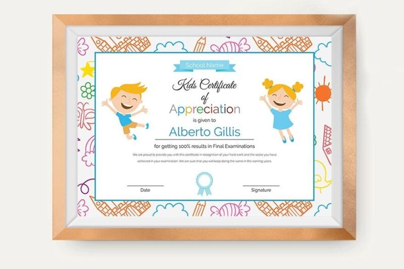 Printable Certificate Of Appreciation For Kids