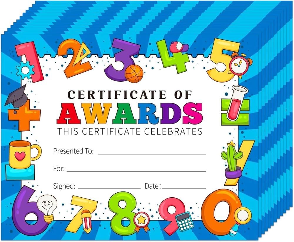 Kindergarten Printable Certificates