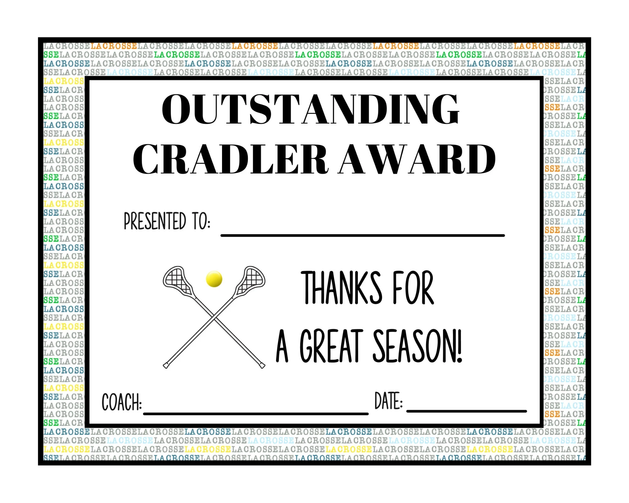 Free Printable Lacrosse Certificates Free Printable Lacrosse Certificates
