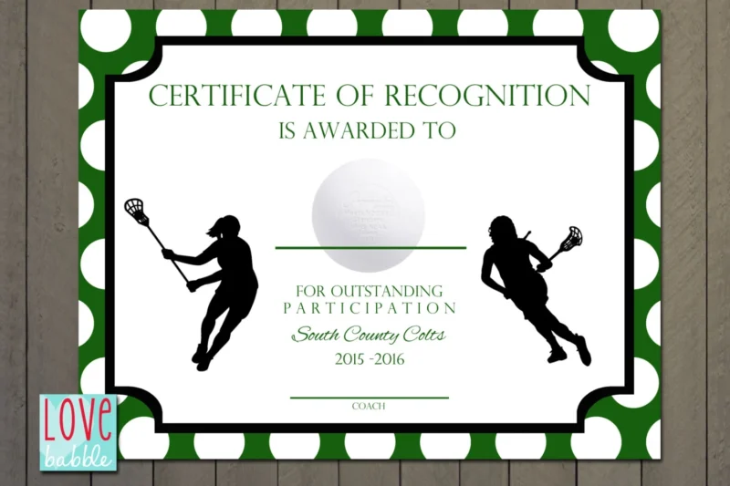 Free Printable Lacrosse Certificates