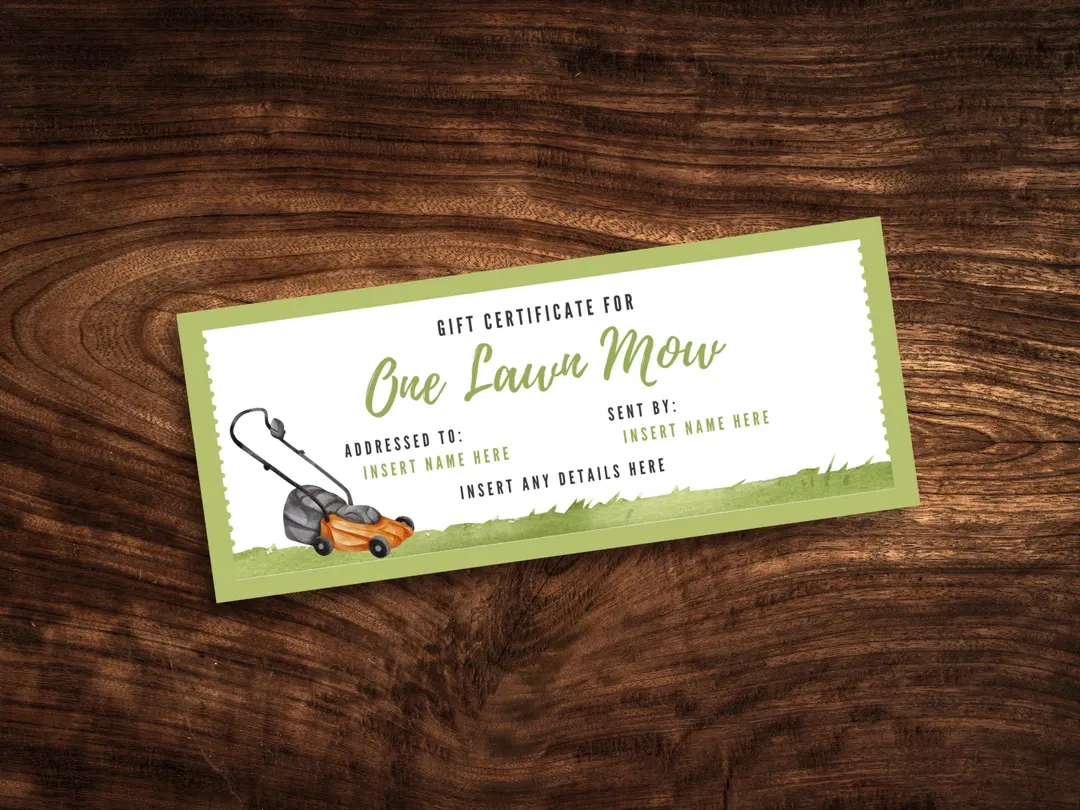 Printable Lawn Care Gift Certificates Printable Lawn Care Gift Certificates