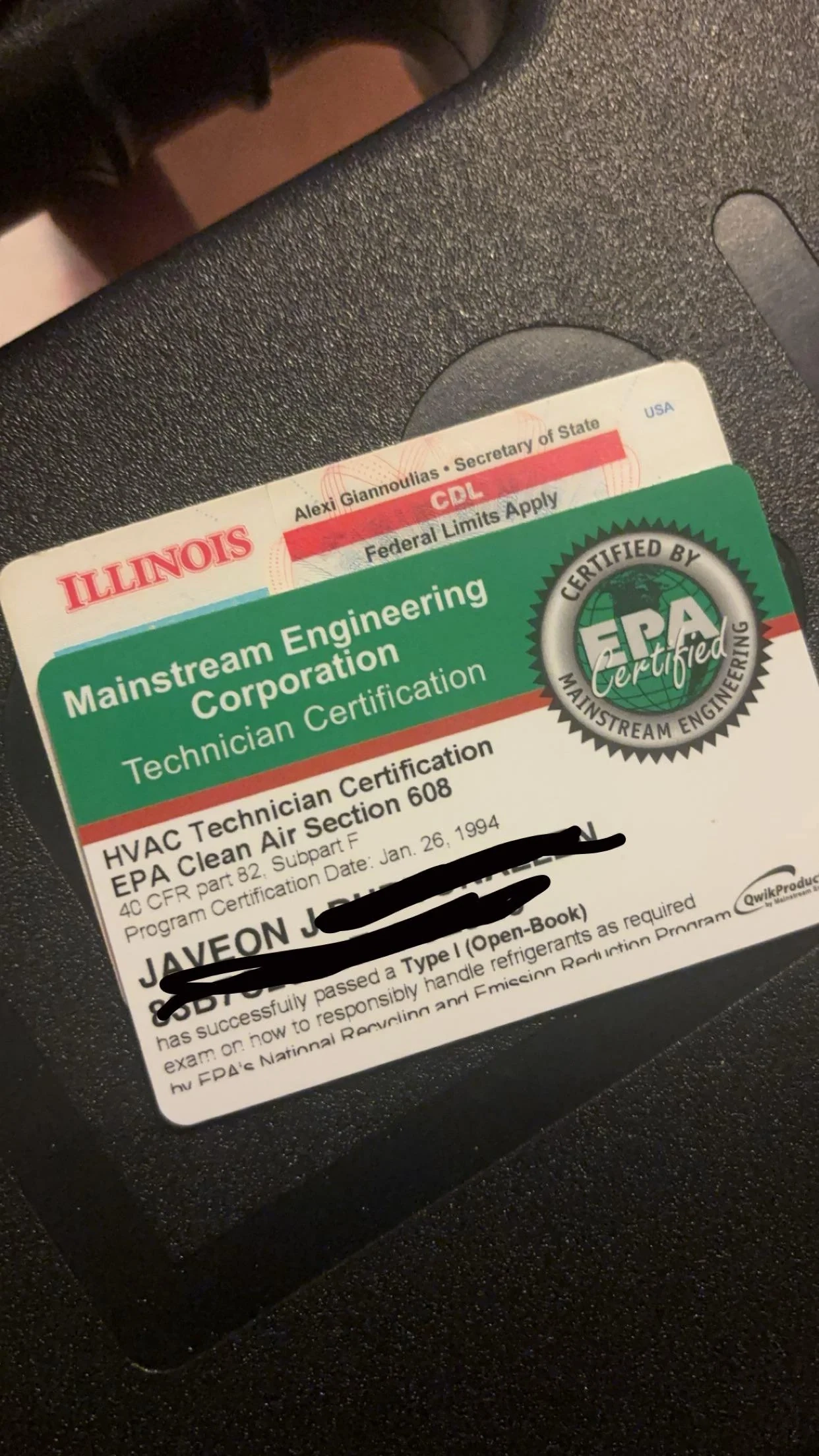 Epa Certification Printable Or Mailed Card Epa Certification Printable Or Mailed Card