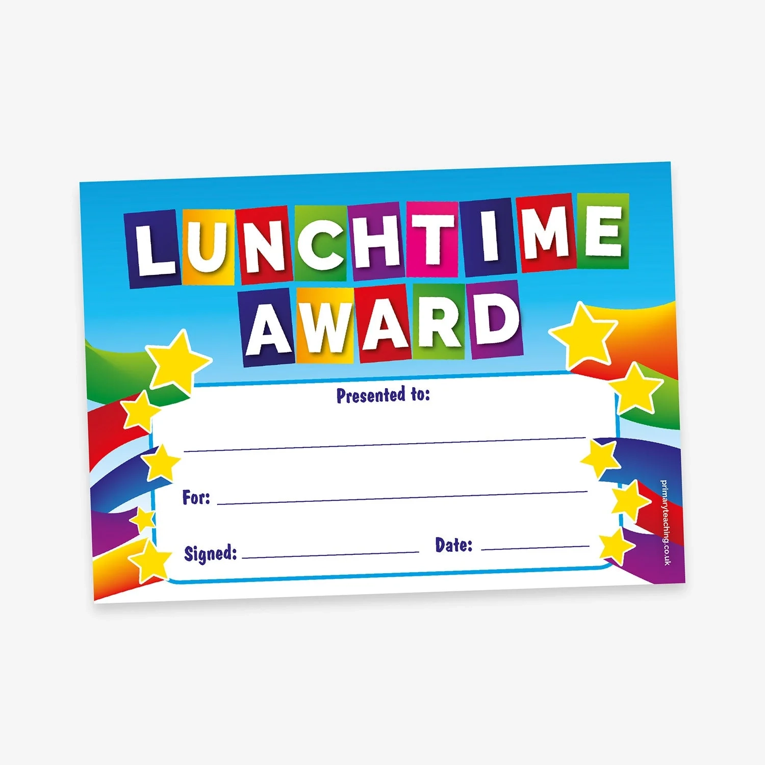 Lunchtime Award Certificates X 20 A5 Lunchtime Rewards Lunchtime Award Certificates X 20 A5 Lunchtime Rewards