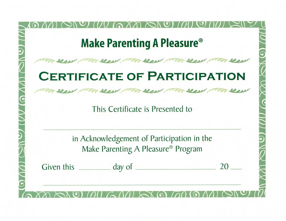 Make Parenting A Pleasure Second Edition Graduation Certificates