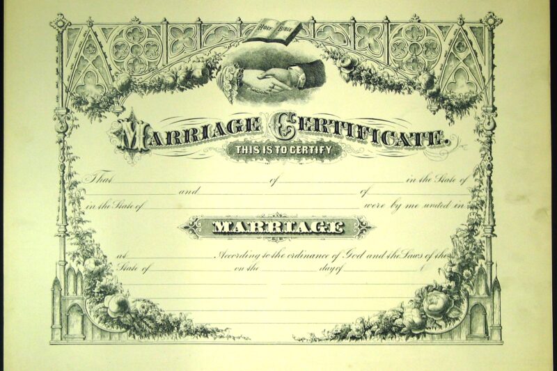 Free Printable Fake Marriage Certificate