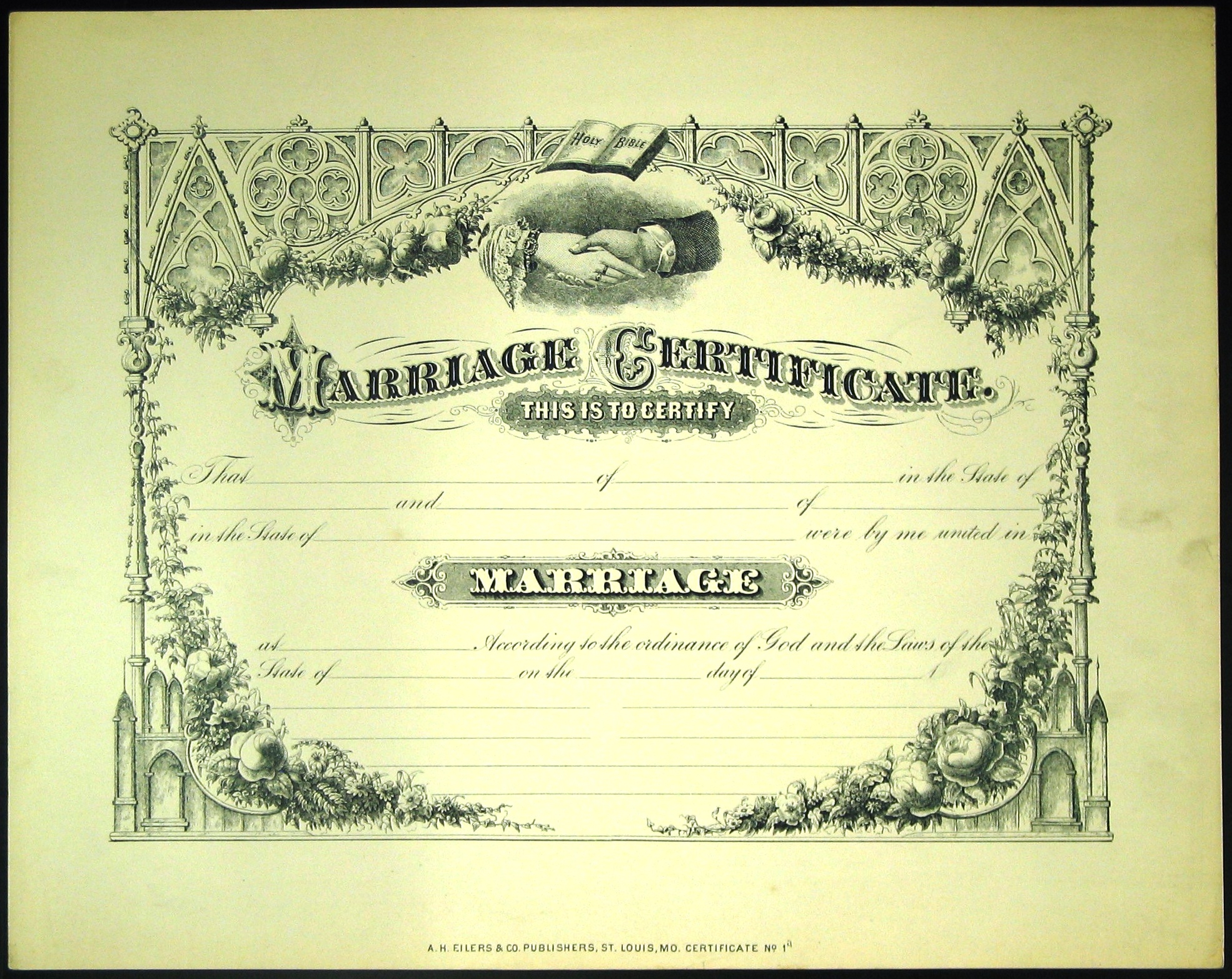 Marriage Certificate blank Digital Collections Marriage Certificate blank Digital Collections