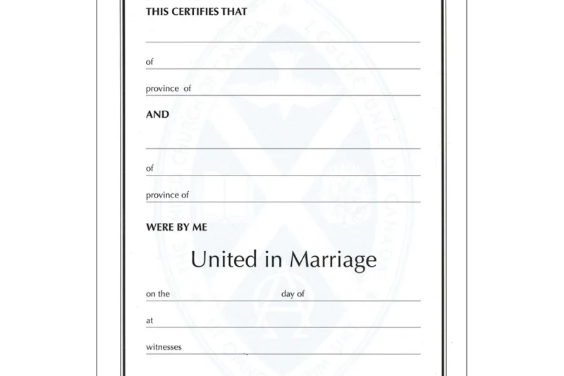 Printable Marriage Certificate Ontario