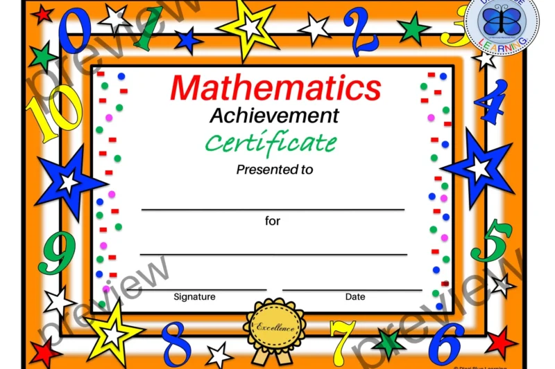 Maths Certificates Printable