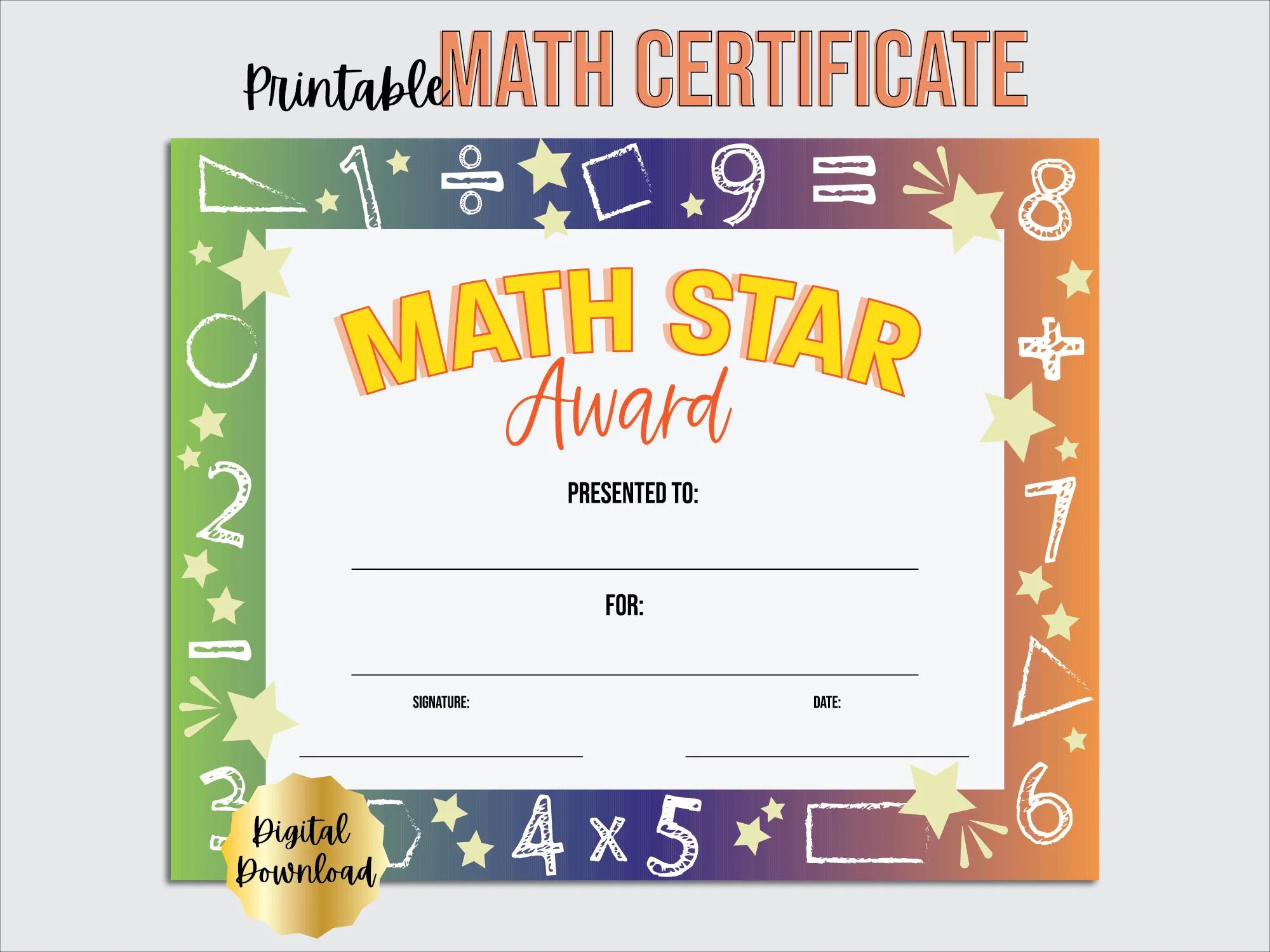 Maths Certificates Printable Maths Certificates Printable