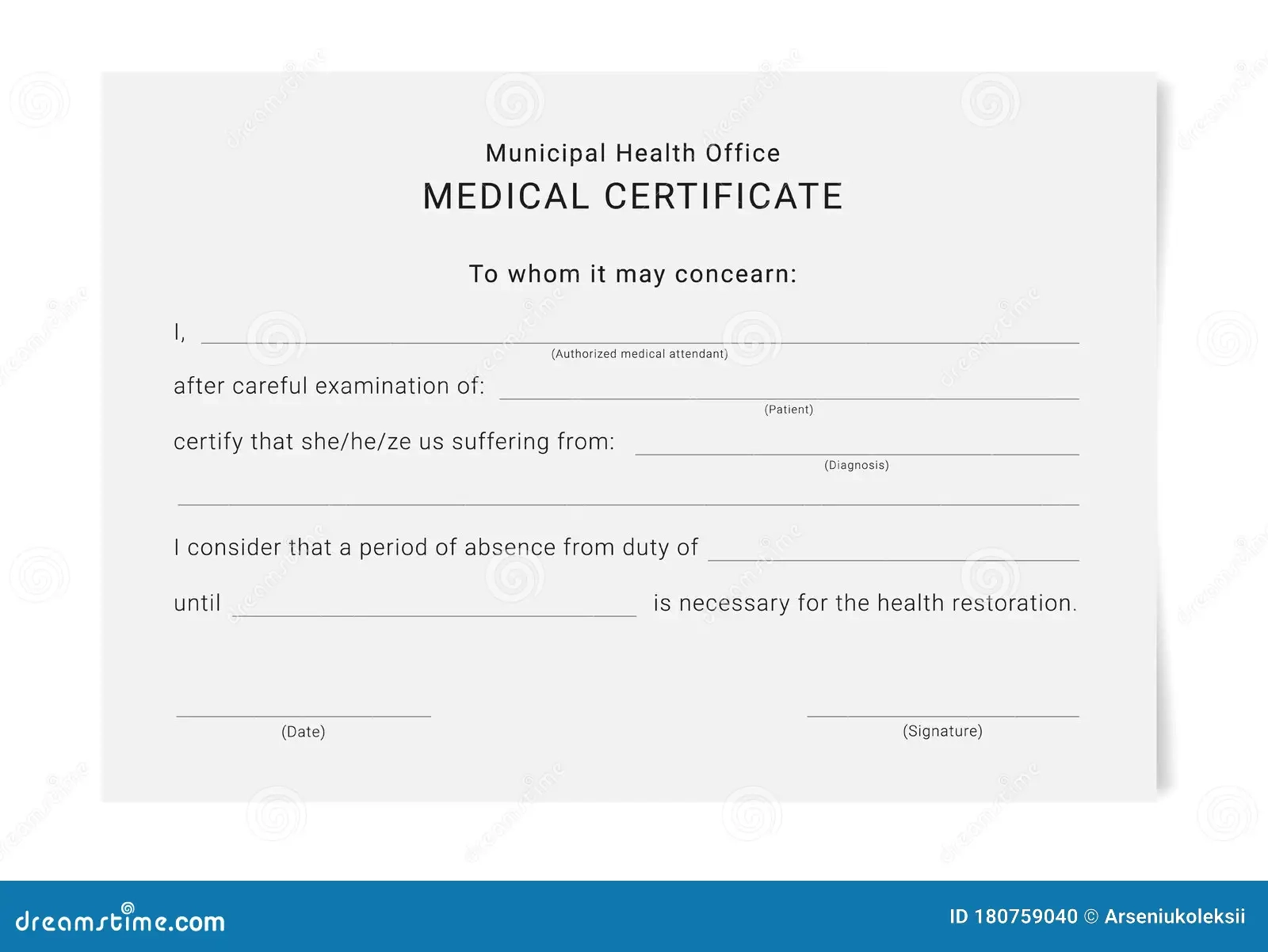 Medical Certificate Template Stock Vector Illustration Of Record Health 180759040 Medical Certificate Template Stock Vector Illustration Of Record Health 180759040