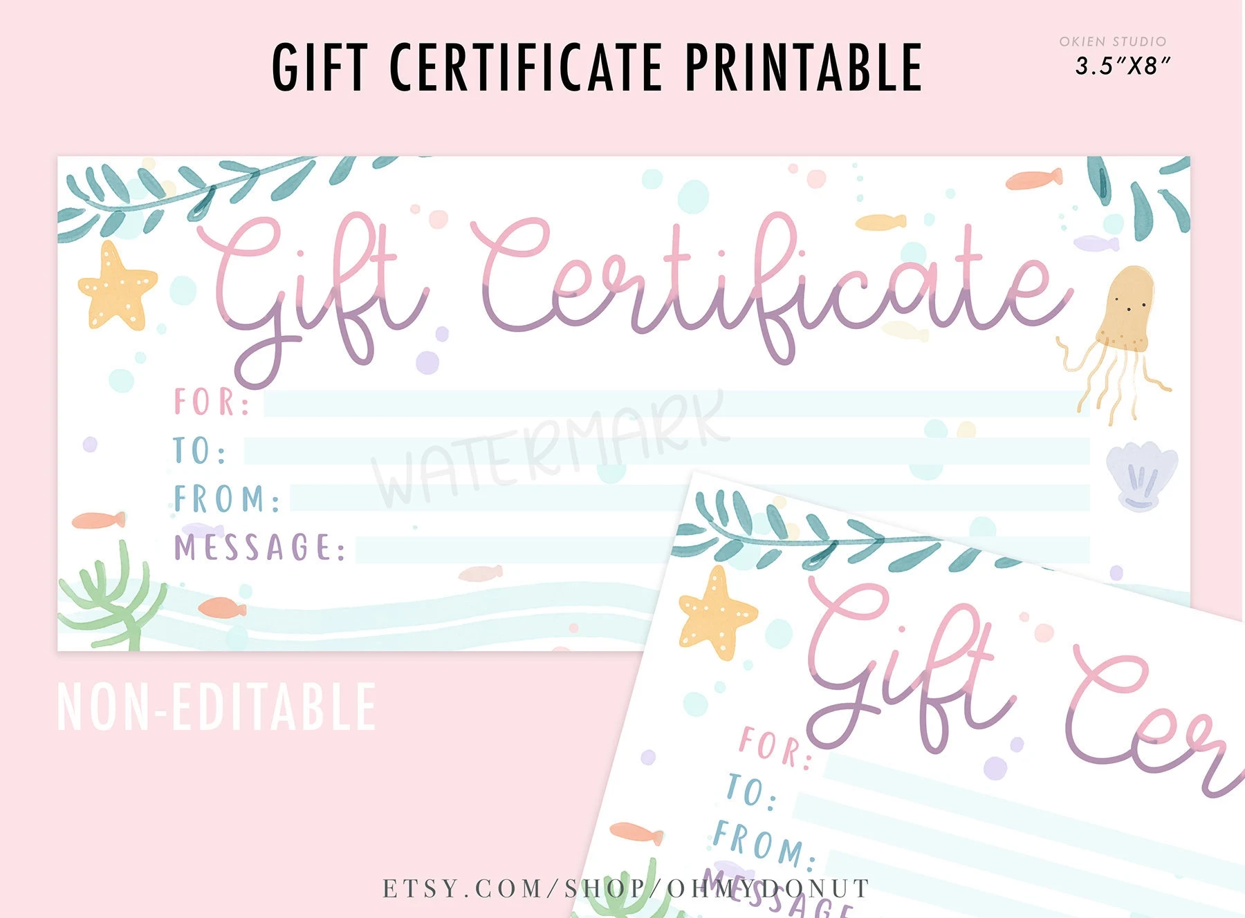Mermaid Gift Certificate Under The Sea Voucher Printable digital Download Etsy Israel Mermaid Gift Certificate Under The Sea Voucher Printable digital Download Etsy Israel