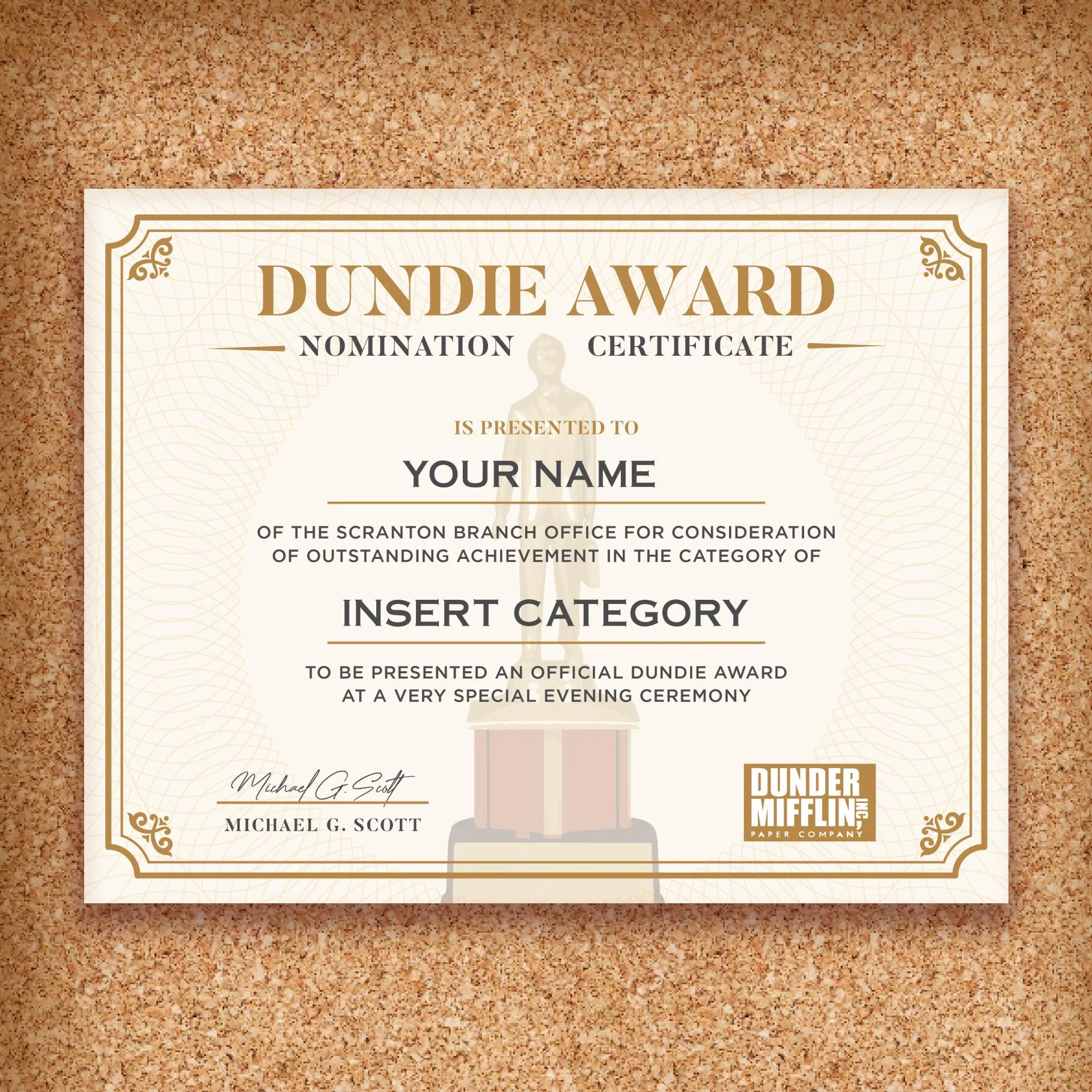 Michael Scott Certificate Etsy