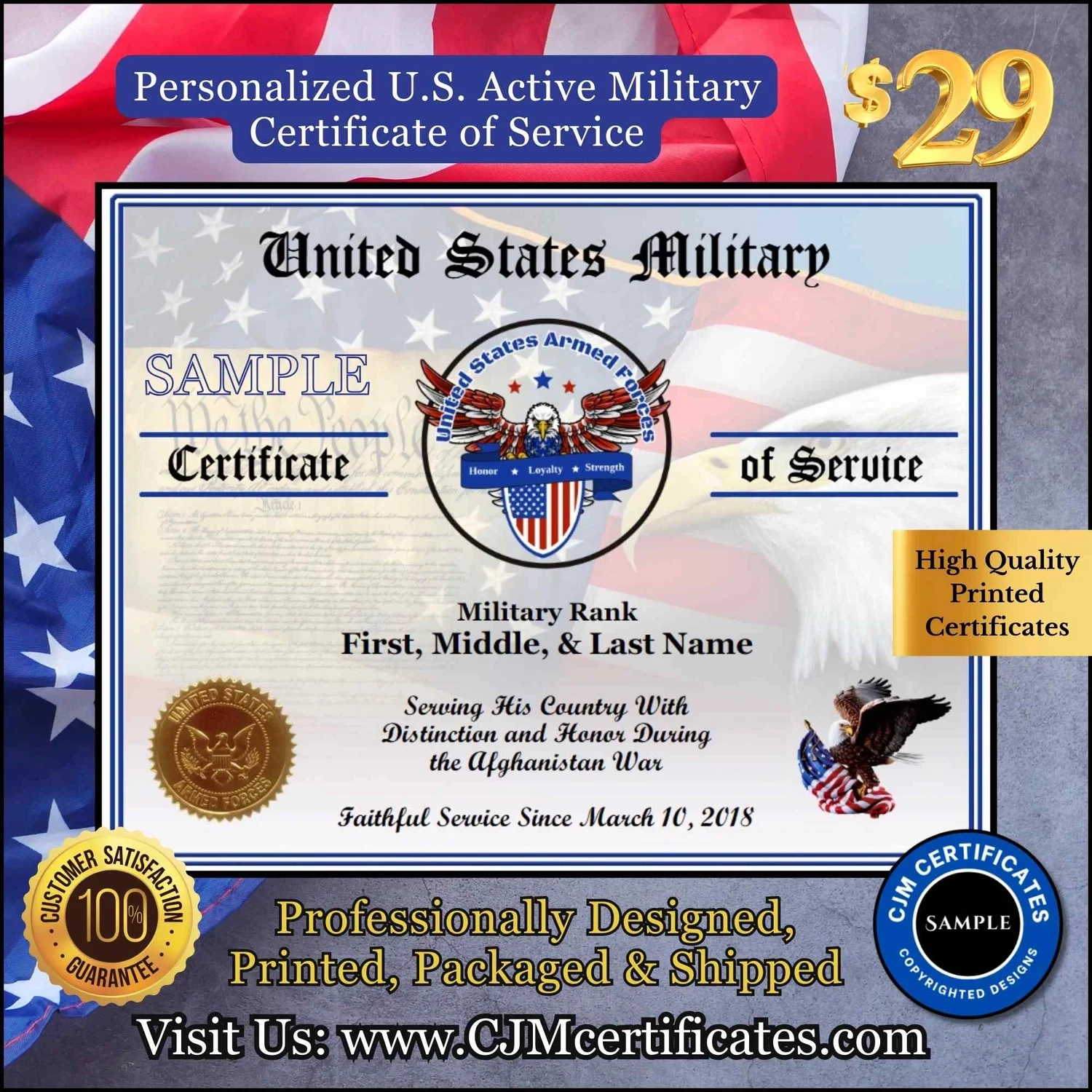 Military Appreciation Certificates
