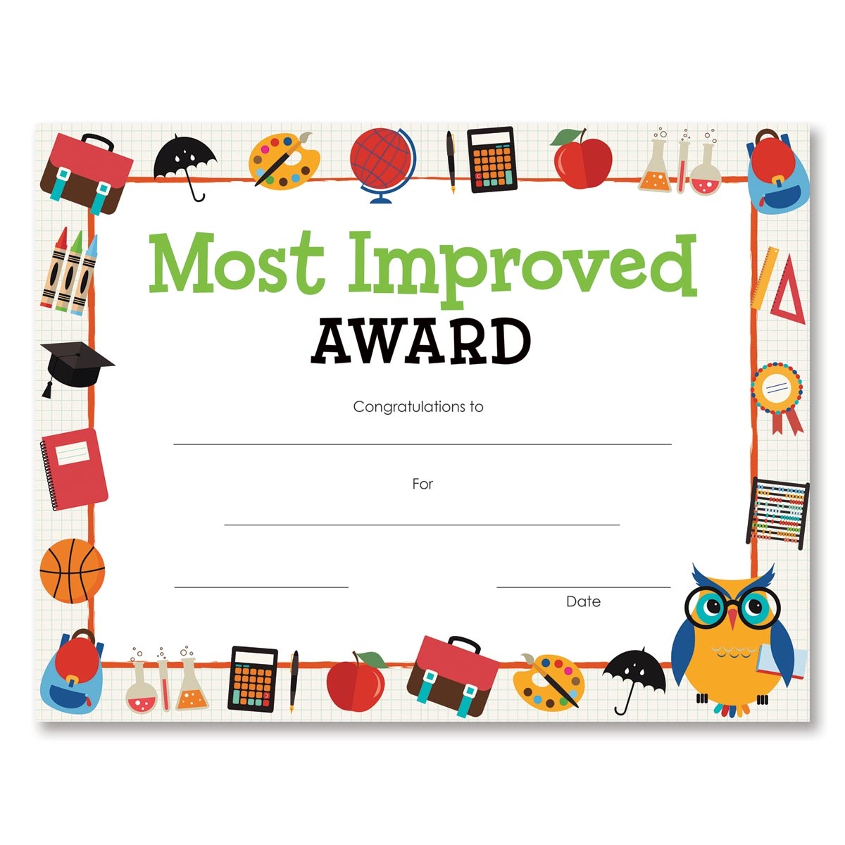 Most Improved Award Certificates Pack It s Elementary