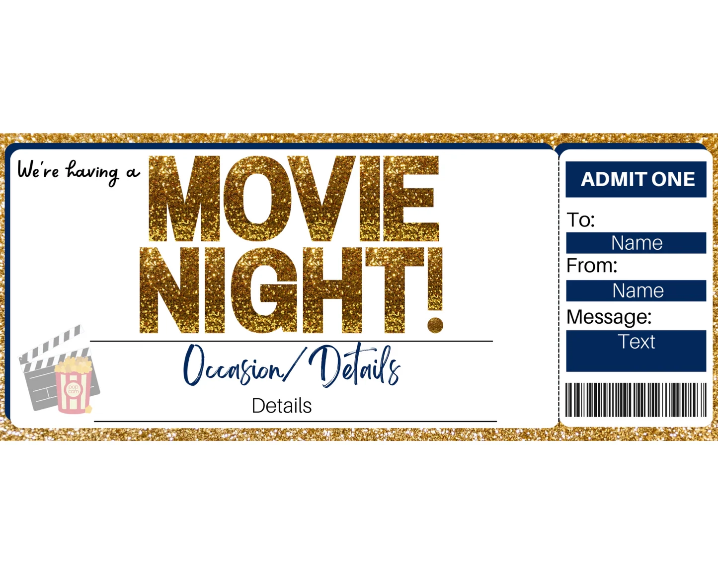 Printable Movie Gift Certificate Template