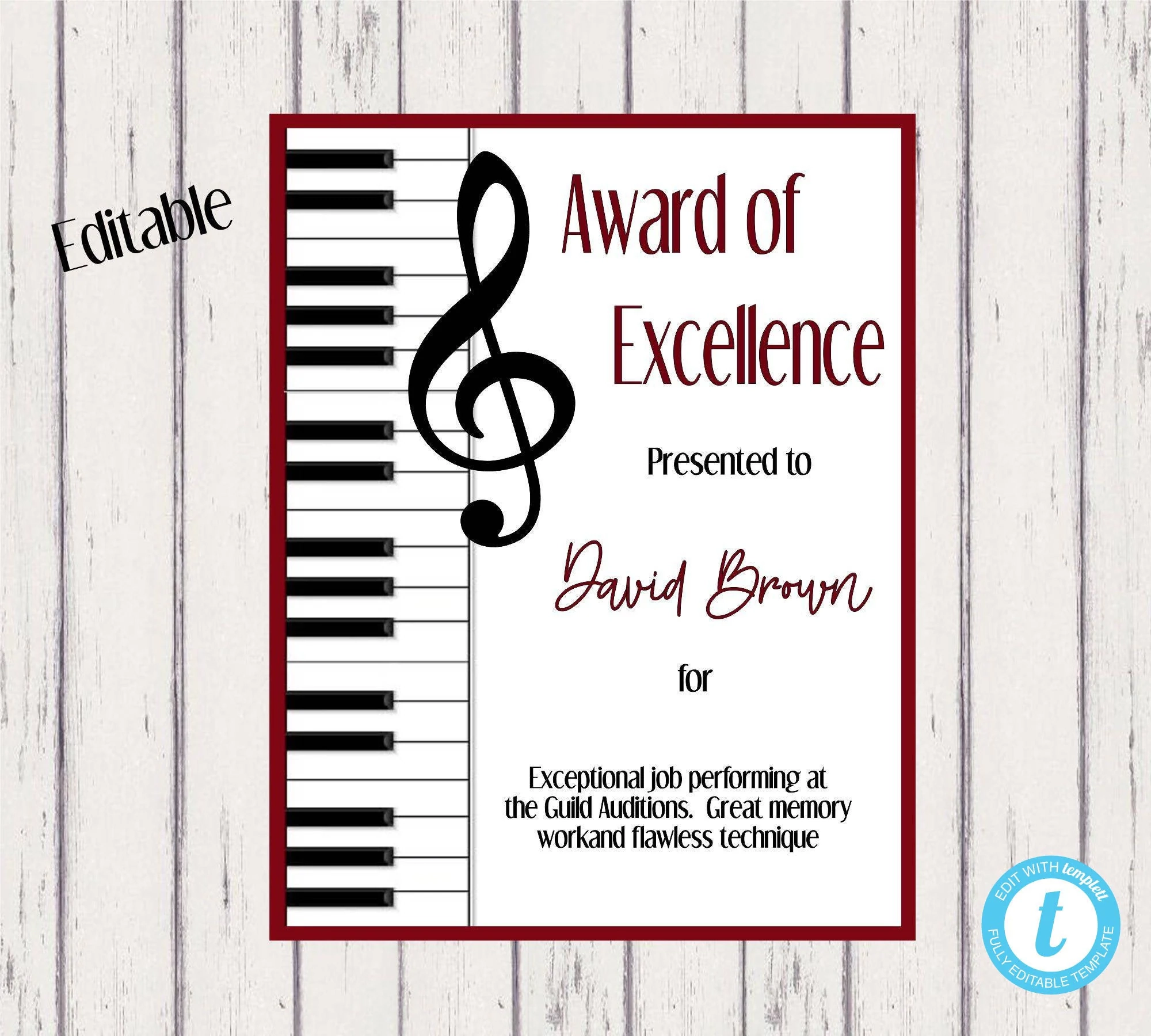 Music piano Award Certificate Template personalize For Each Student editable And Printable great Recognition For Students From Teachers Etsy Music piano Award Certificate Template personalize For Each Student editable And Printable great Recognition For Students From Teachers Etsy